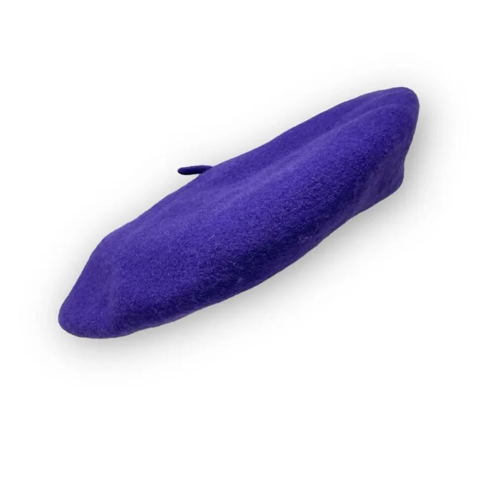 KB Beret Hat Purple Wool Felt Classic Beret Cap Cabbie Newsboy Women’s OSFM